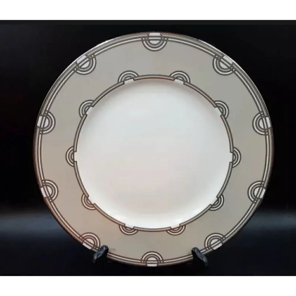 New Kate Spade For Lenox Corona Grove Platinum Bread Plate